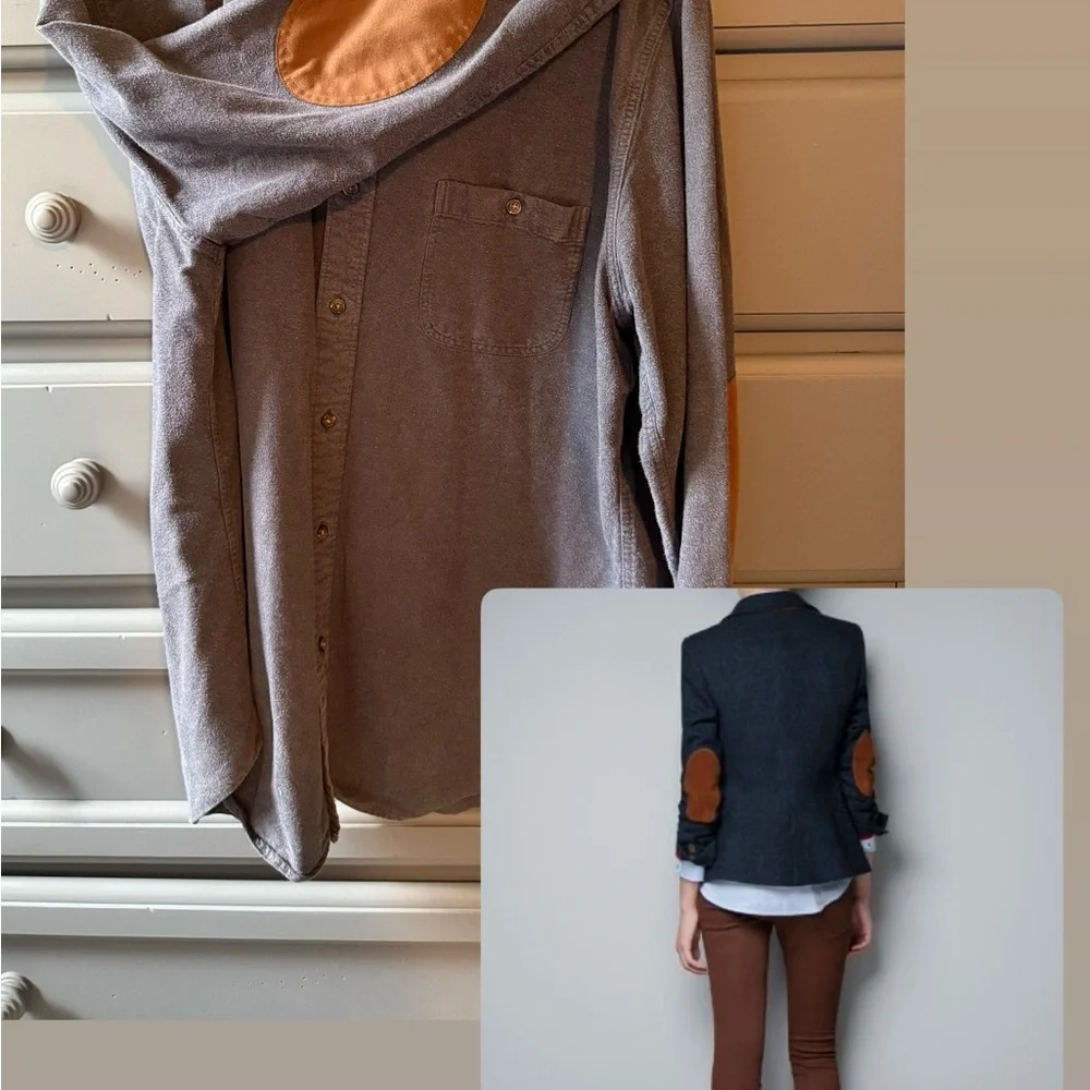 J.Crew 2015 Button Up with Brown Elbow Patches